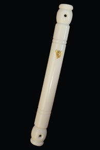 Gold on White Mezuza Case