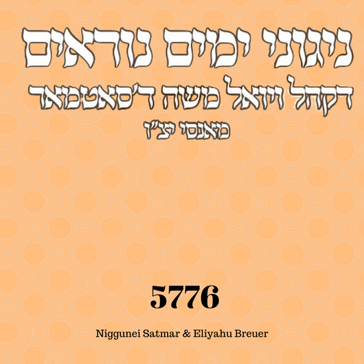 Yomim Noraim 5776 - Satmar Monsey